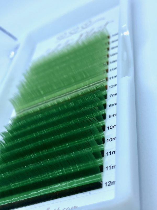 Boîte Extensions de cils mixte colorés vert